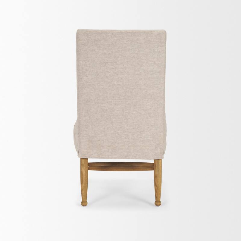 Whitley Oatmeal Performance Fabric w/ Oak Wood Dining Chair (Set of 2) - 19.3L x 24.0W x 35.0H