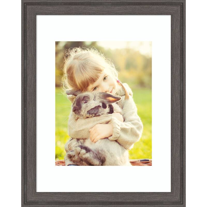 Florence Gold Framed Picture Frame, Photo Frame - 11x14 Matted White 8x10 - Florence Pewter