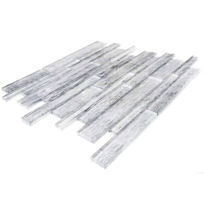 Woodland 1x3 Wood Look Glass Brick Mosaic Tile - Wall, Backsplash