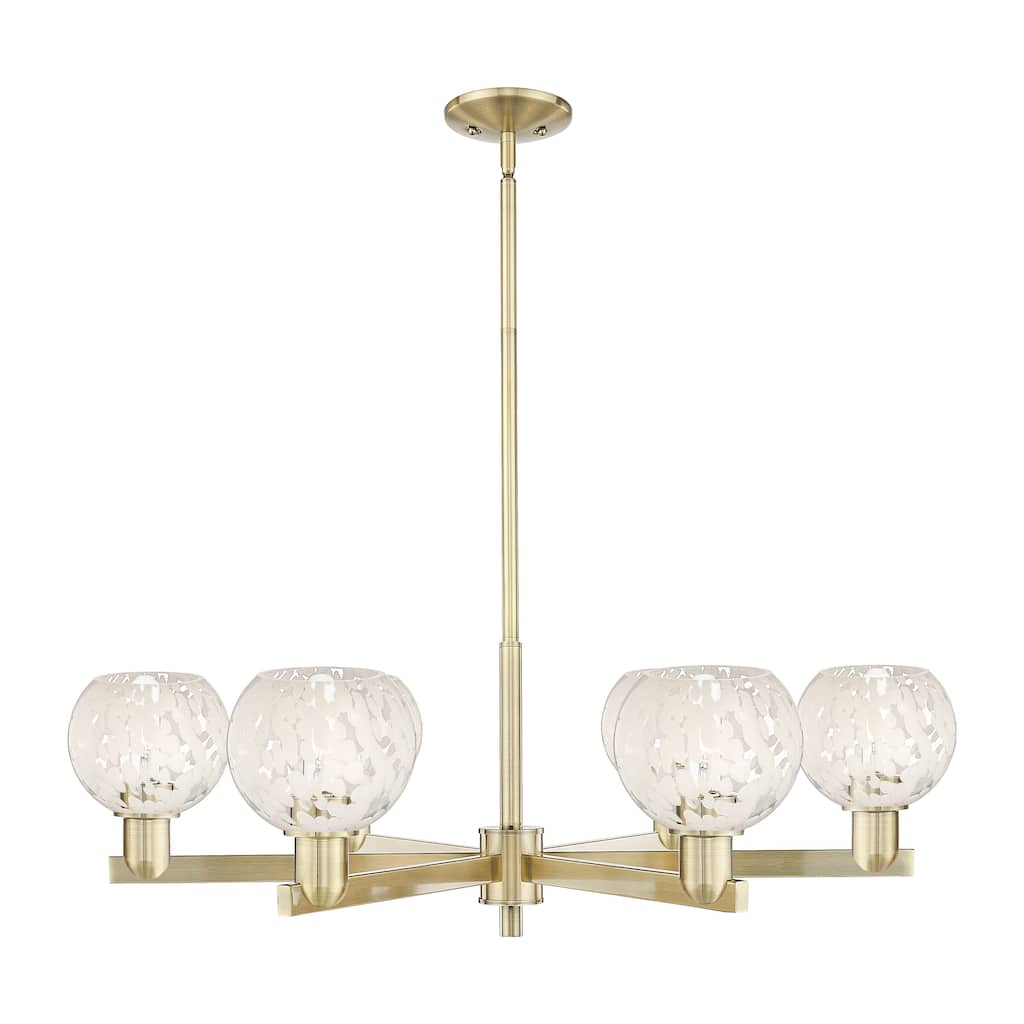 Innovations Lighting Endless Possibilities Arcadia - White Mouchette - 6 Light 36" Stem Hung Chandelier