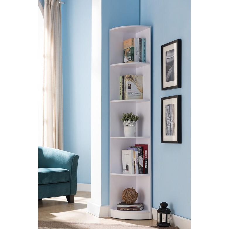 Curved cheap corner bookcase