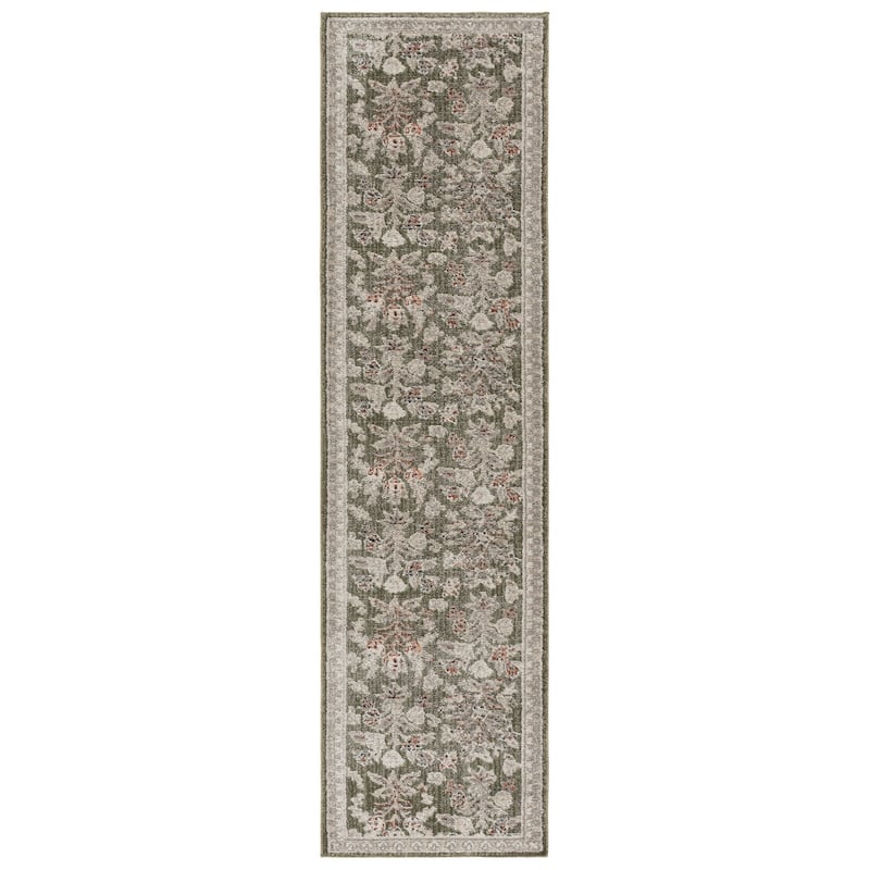 SAFAVIEH Grove Sadete Floral Rug - 2'2" x 8' Runner - Green/Ivory