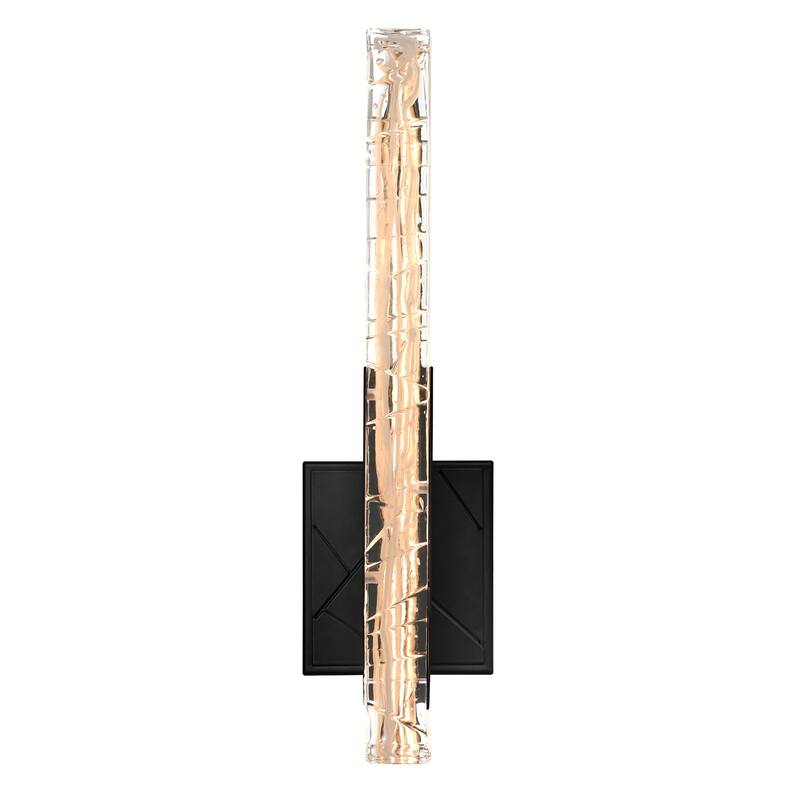 Valira Integrated LED Black Wall Light with Handcrafted Glass
