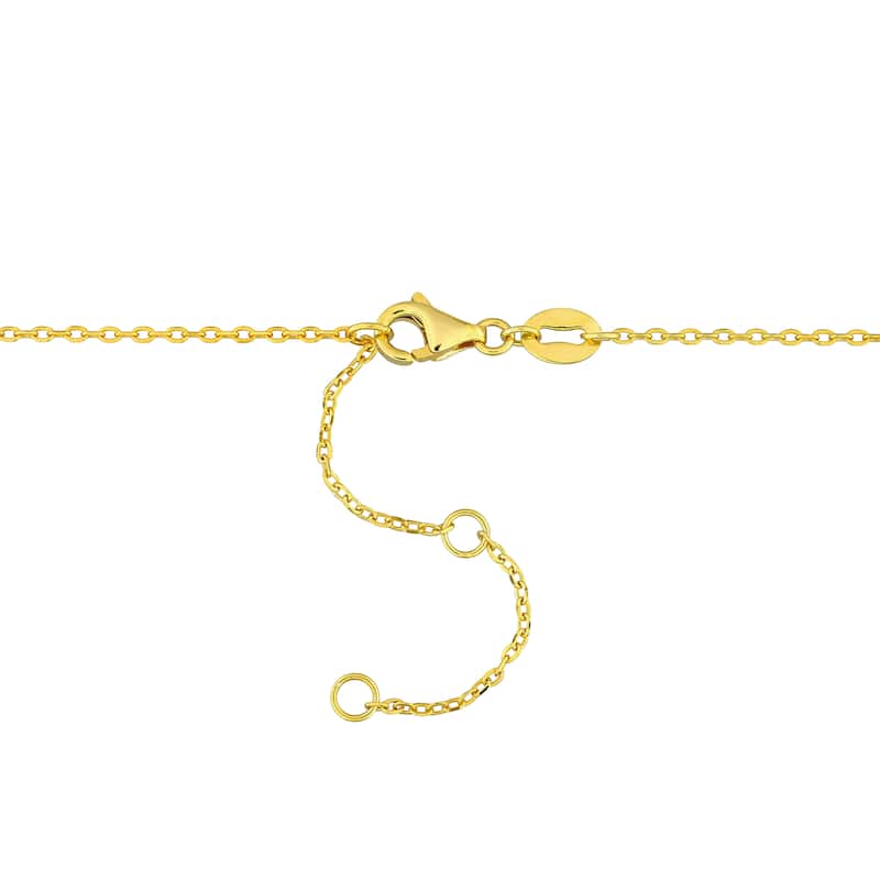 Miadora 2 1/2ct TGW Blue Sapphire 4-6.5mm Cultured Freshwater Pearl Necklace in Yellow Siilver-17+2in