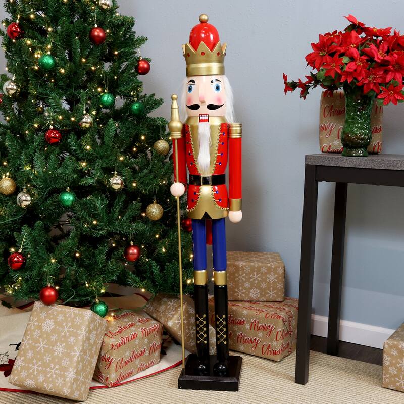 Arnold the Strong Indoor Christmas Nutcracker Statue - 48-Inch