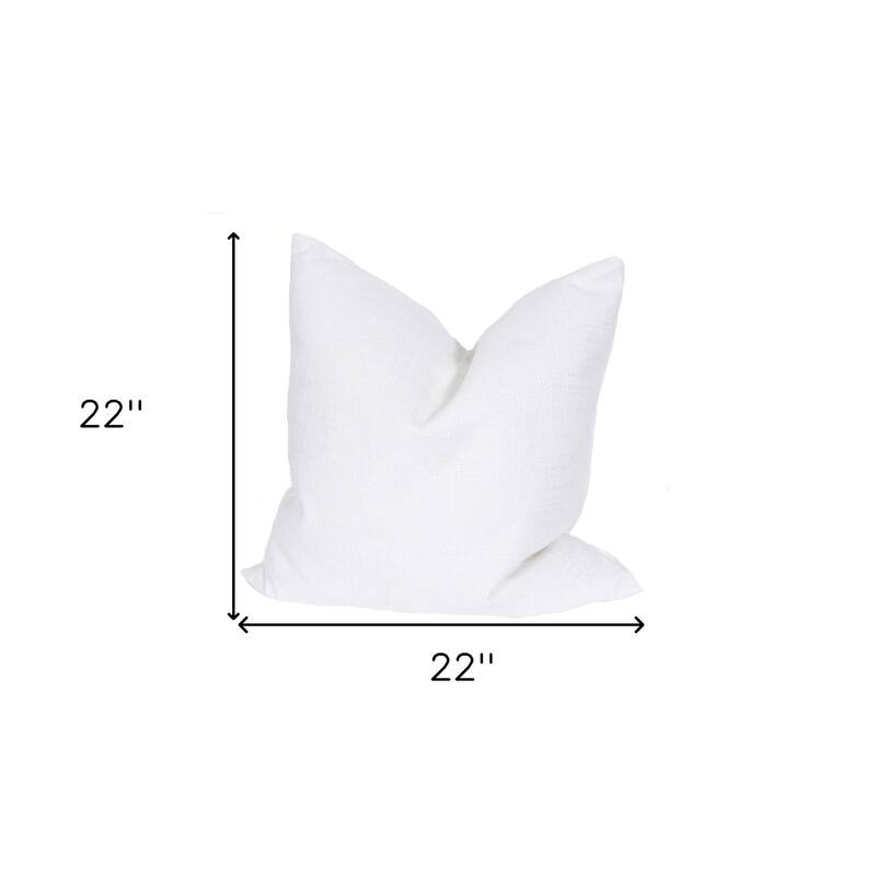 HomeRoots 22" X 22" White Polyester Zippered Pillow