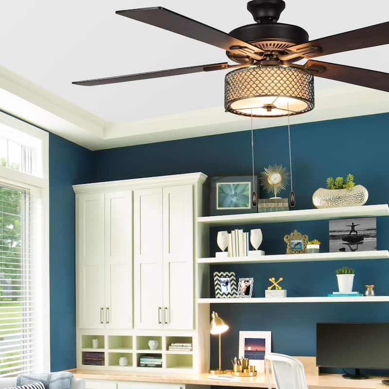 Copper Grove Leyla 52-inch 5-blade Bronzed Wave LED Ceiling Fan