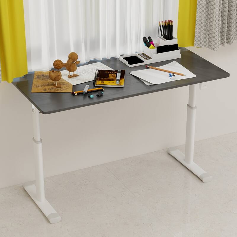 GDFStudio - 47"W Manual Height Adjustable Ergonomic Computer Desk