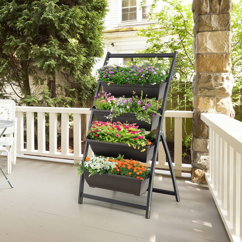 Costway 2PCS 4 FT 4-Tier Vertical Raised Garden Bed Elevated Planter - See Details