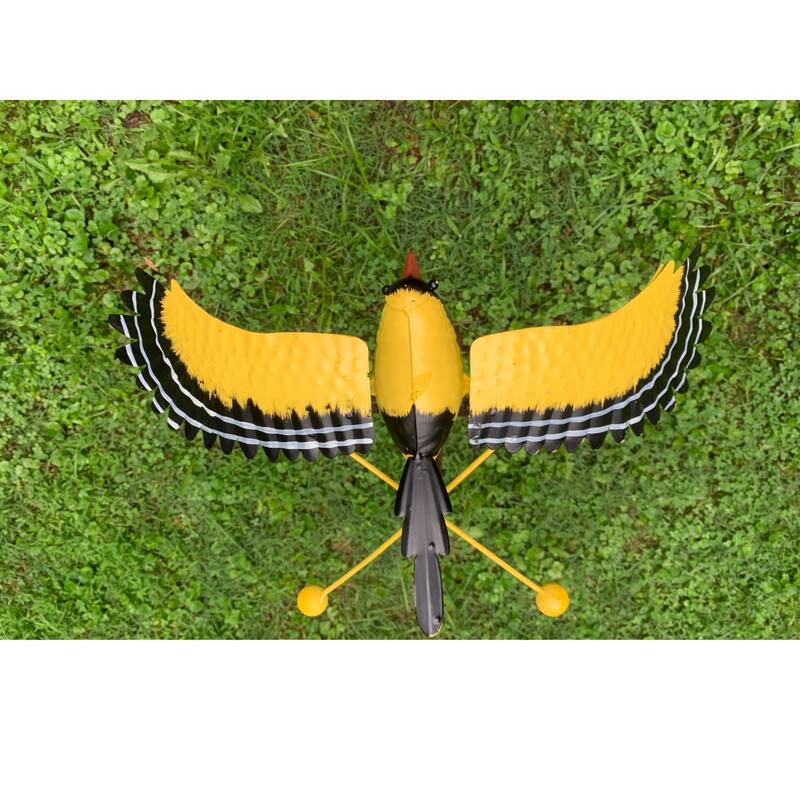 48" Yellow and Black Realistic Finch Rocker Outdoor Garden Stake