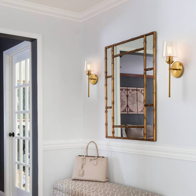 KAWOTI 1- Light Clear Glass Wall Sconce