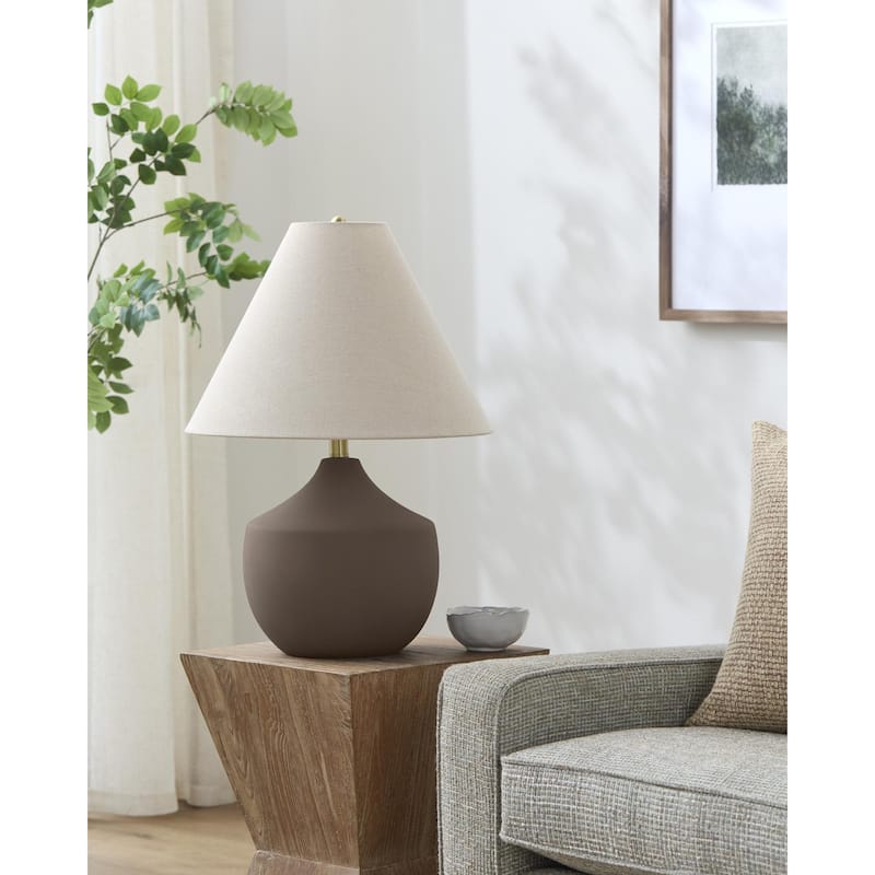 Livabliss Benson Rustic Accent Table Lamp - Brown