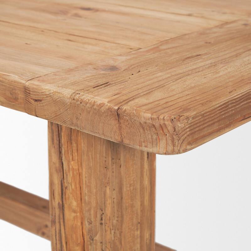 Stetson 84" Rectangular Natural Brown Wood Dining Table - Natural Wood - 84.0L x 39.0W x 30.0H