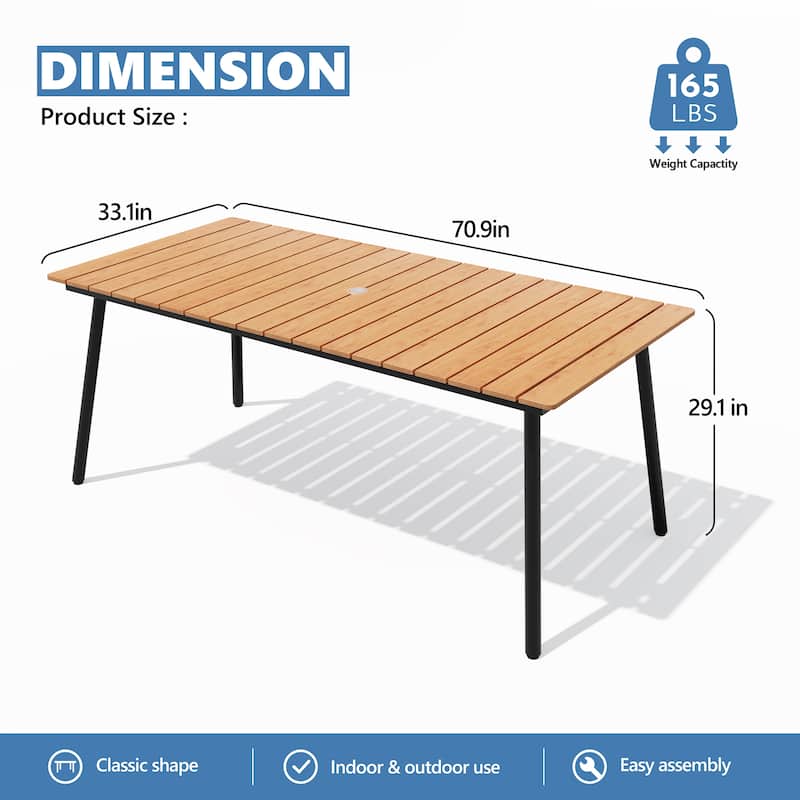 VredHom Outdoor Patio Aluminum Dining Table