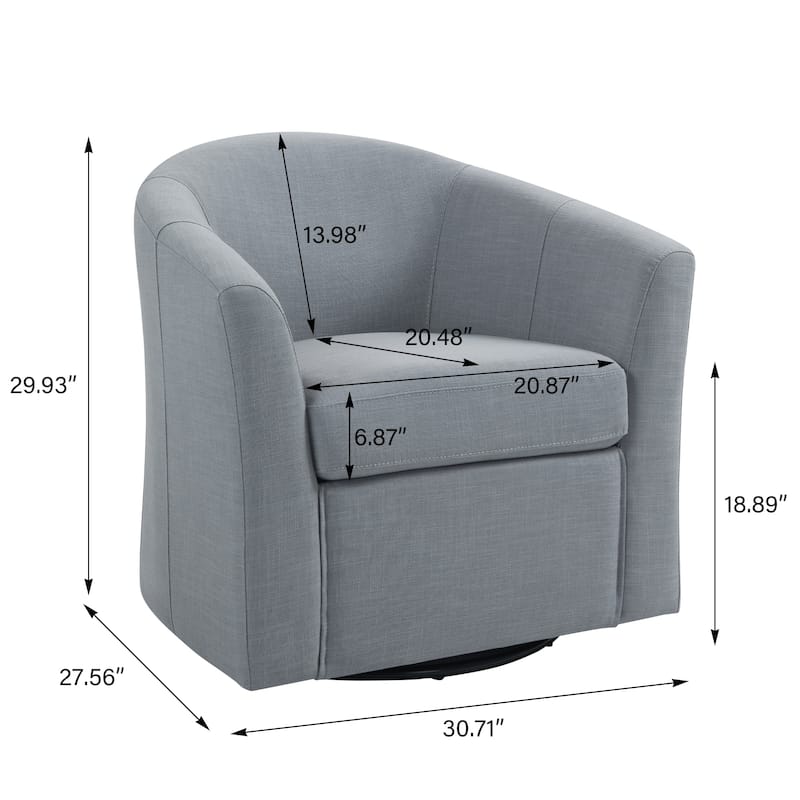 Modern Upholstered Swivel Barrel Chair Living Room Accent Chair