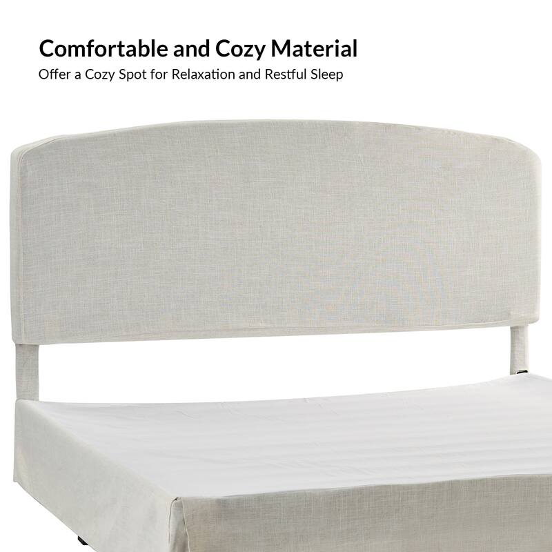 Knut Traditional 2 Piece Bedroom Upholstered Platform Bed with Washable Slipcover Set-QB by HULALA HOME