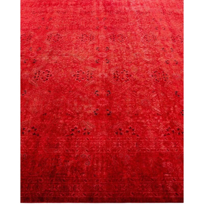 Overdyed, One-of-a-Kind Hand-Knotted Area Rug - Red - 8' 2" x 10' 0"