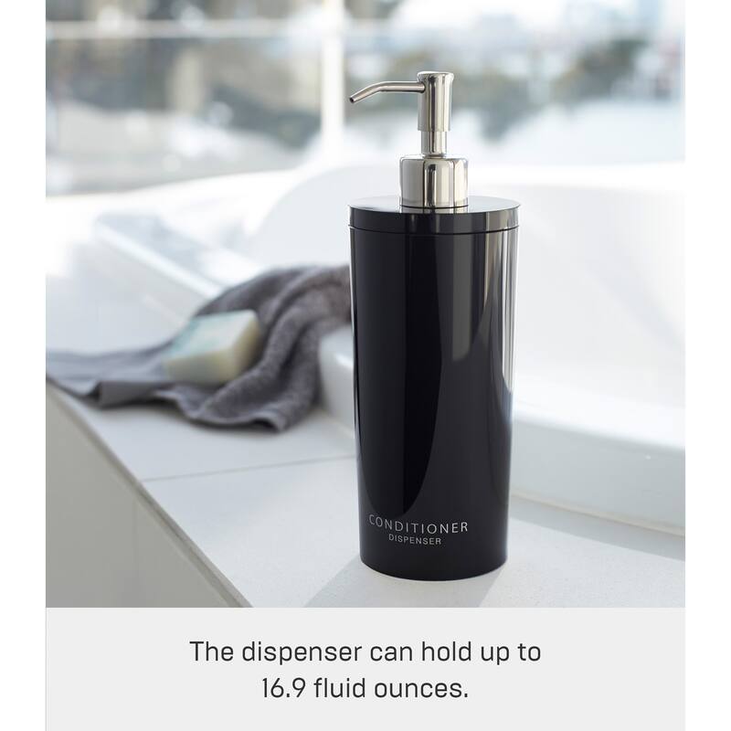 Yamazaki Home Round Shower Dispenser - Three Styles, ABS Plastic, Conditioner, 16.9 fluid oz., 500 ml
