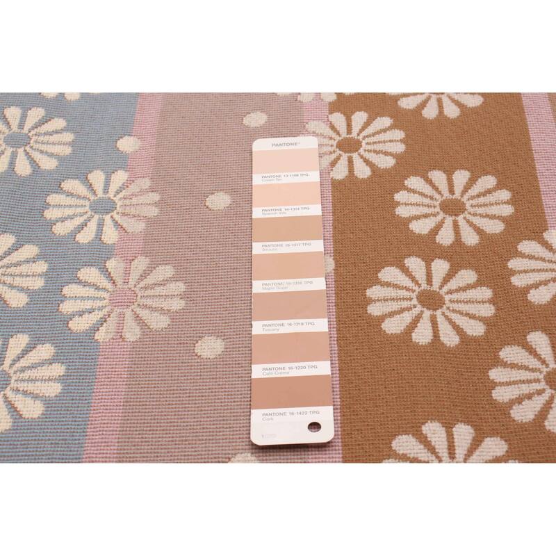 ECARPETGALLERY Machine Woven Lotus Mod Tan Cotton Rug - 4'4 x 6'8