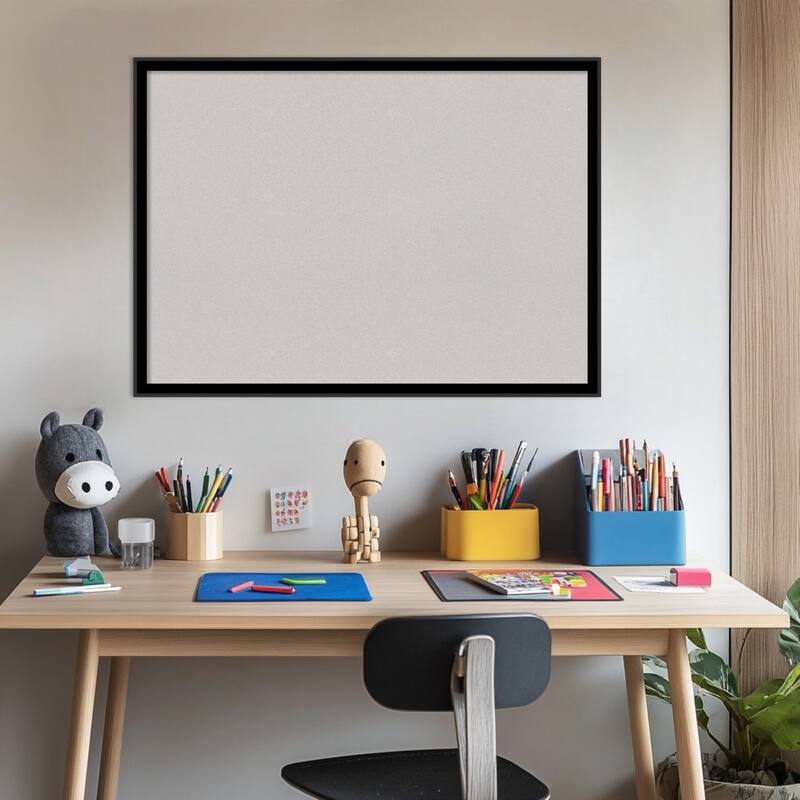 Incline Black Wood Framed Cork Board - Bulletin Board, Organization Board, Pin Board