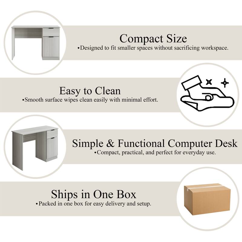 CraftPorch Mid Century wooden Writing Table with Cabinet