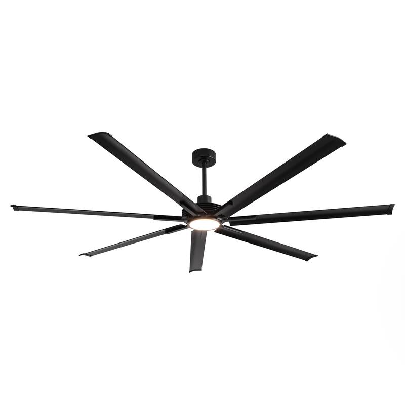 84"/ 100" Black Industrial Extra Large Commercial Ceiling Fan with Light