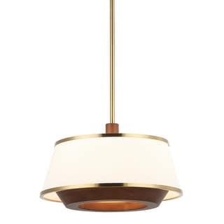 Varaluz Desert Flyer 3-Light Convertible Pendant/Semi-Flush - Satin Brass/Medium Walnut
