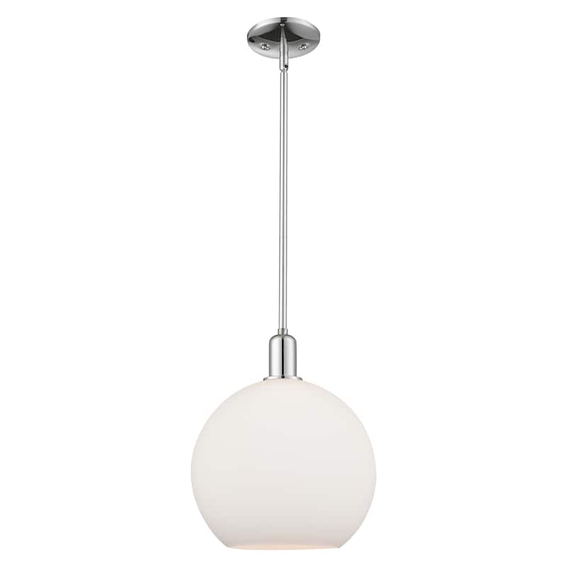 Innovations Lighting Endless Possibilities Arcadia - Athens - 1 Light 12" Stem Hung Mini Pendant - Polished Chrome/Matte White