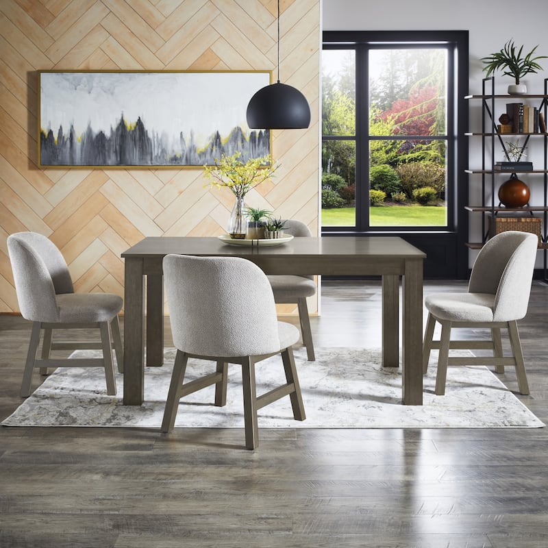 Harstad 60" Wood Finish Parson Dining Set by iNSPIRE Q Modern