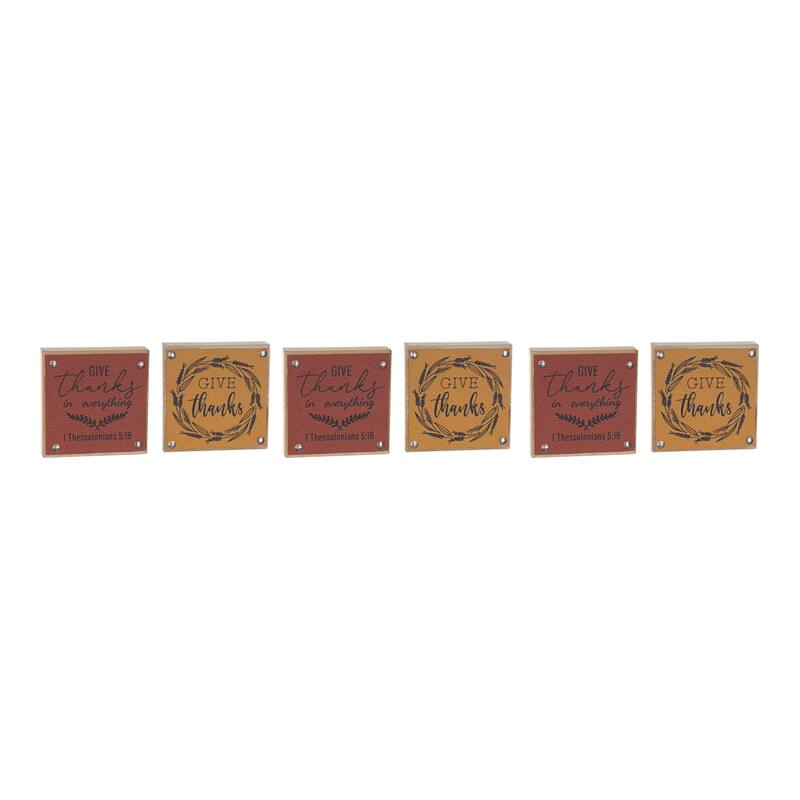 Give Thanks Harvest Sign (Set of 6)