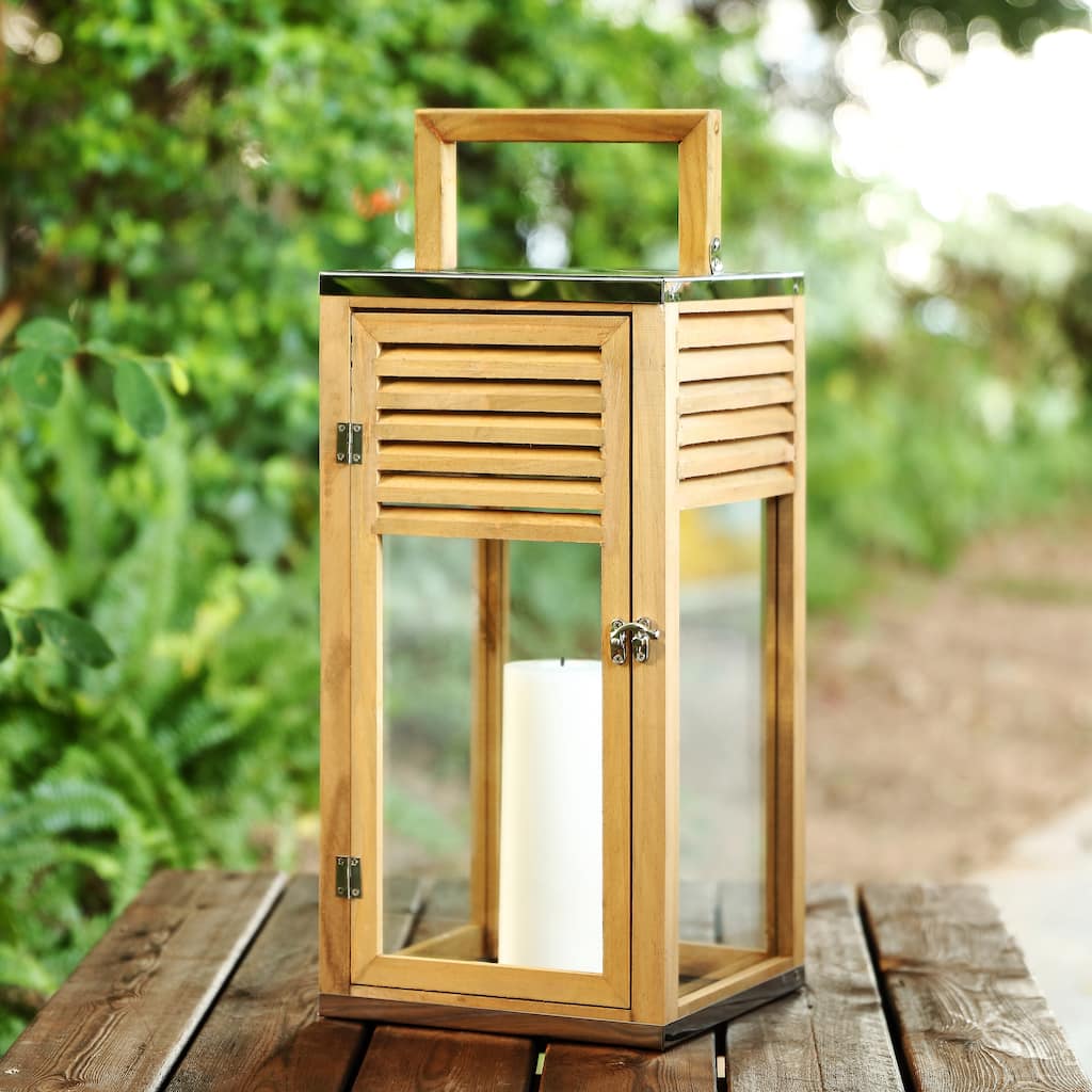 SAFAVIEH Lighting Alevtina Outdoor Lantern - 9" W x 9" D x 21" H - 9Wx9Dx21H