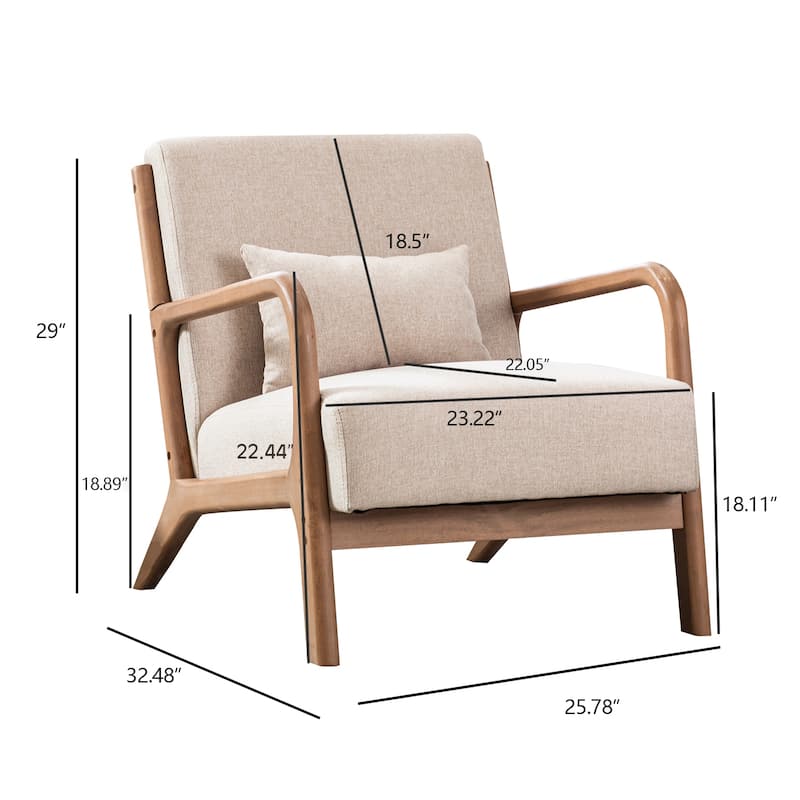 Aston Modern Solid wood Accent Chair for Living Room - Beige