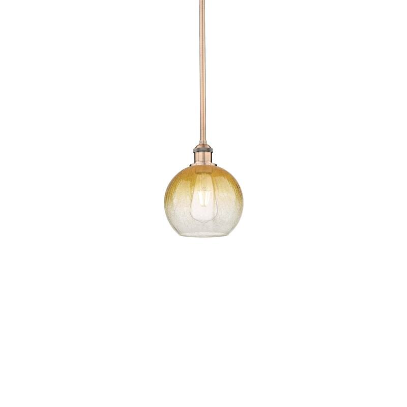 Innovations Lighting 616-1S-10-8 Brookhaven Globe Pendant Brookhaven - Antique Copper / Amber