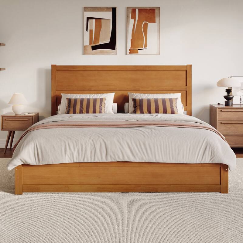 Aveline Wood Platform Bed with Matching Footboard & Trundle