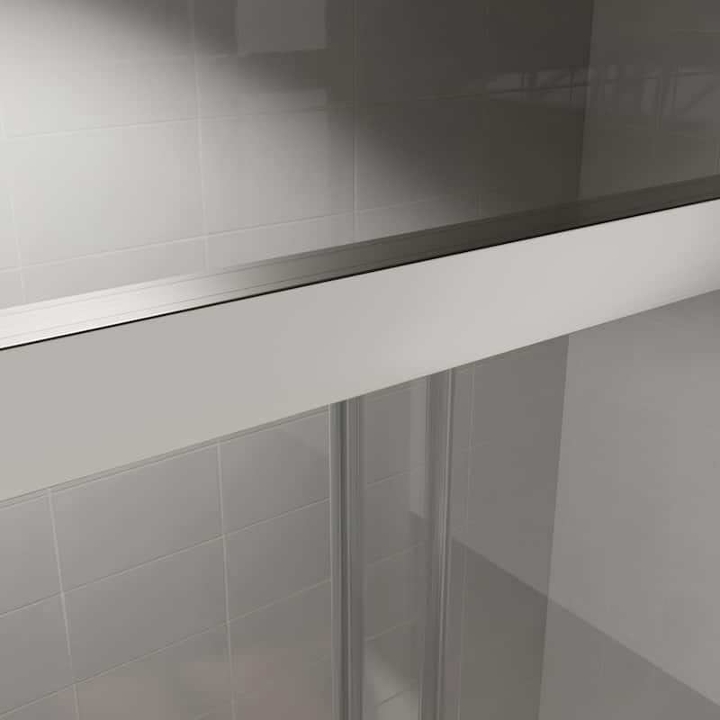 60''x72'' Double Sliding Semi-Frameless Shower Door with 6mm Tempered Glass