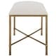 preview thumbnail 3 of 3, Upholstered Seat Iron Framed Bench - 24" - White and Gold