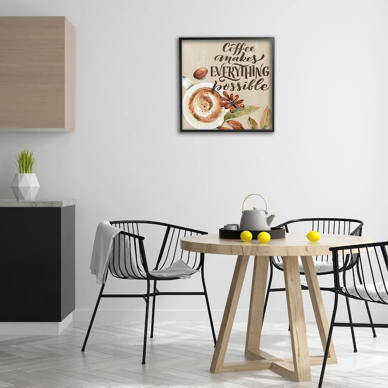 Stupell Rustic Coffee Makes Possible Framed Giclee Art Design By Kim Allen