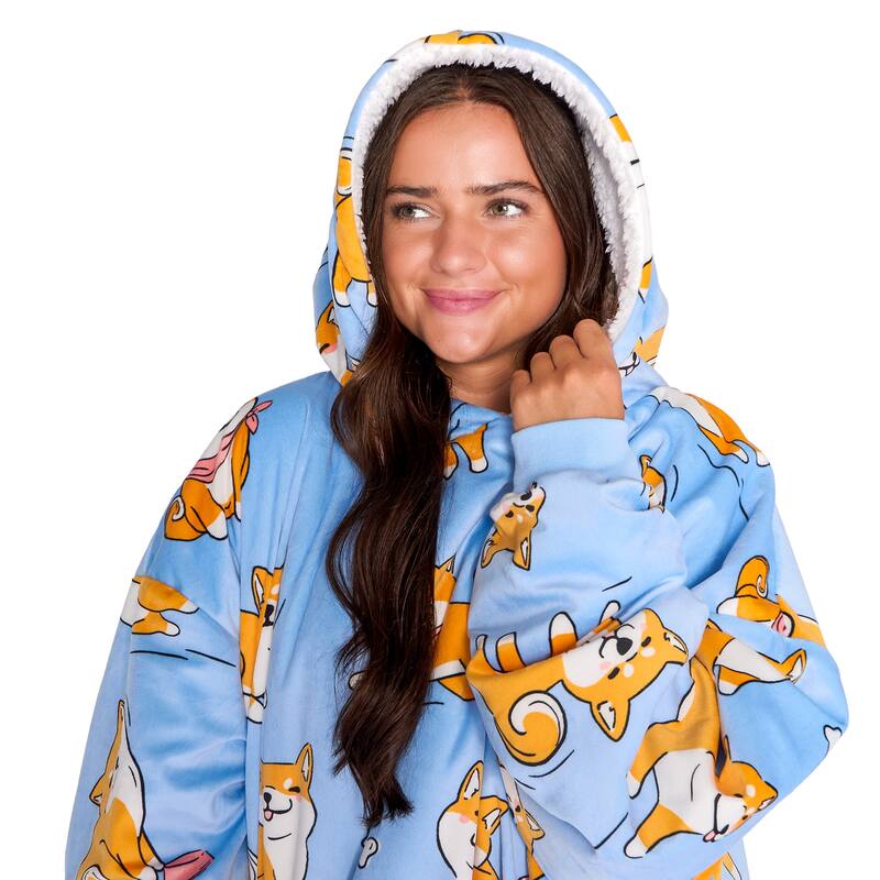 Bare Homey B-Cozy Oversized Sherpa Wearable Blanket