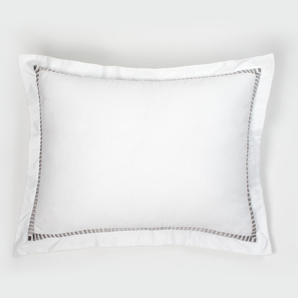 Savona Rayon Velvet, White/Grey, Sham