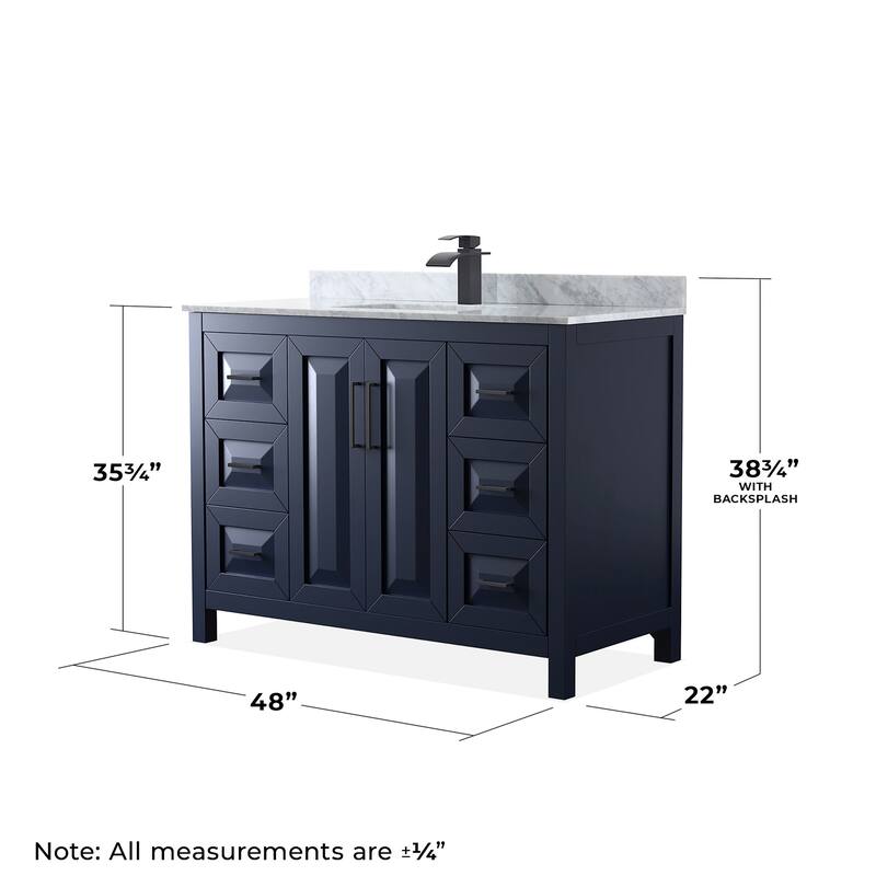 Wyndham Collection Daria 48" Free Standing Single Vanity Set with MDF