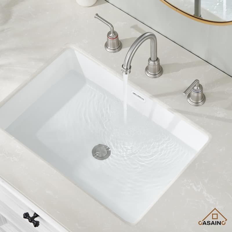 8 in. Widespread Double Handle Bathroom Faucet with Drain Kit Included