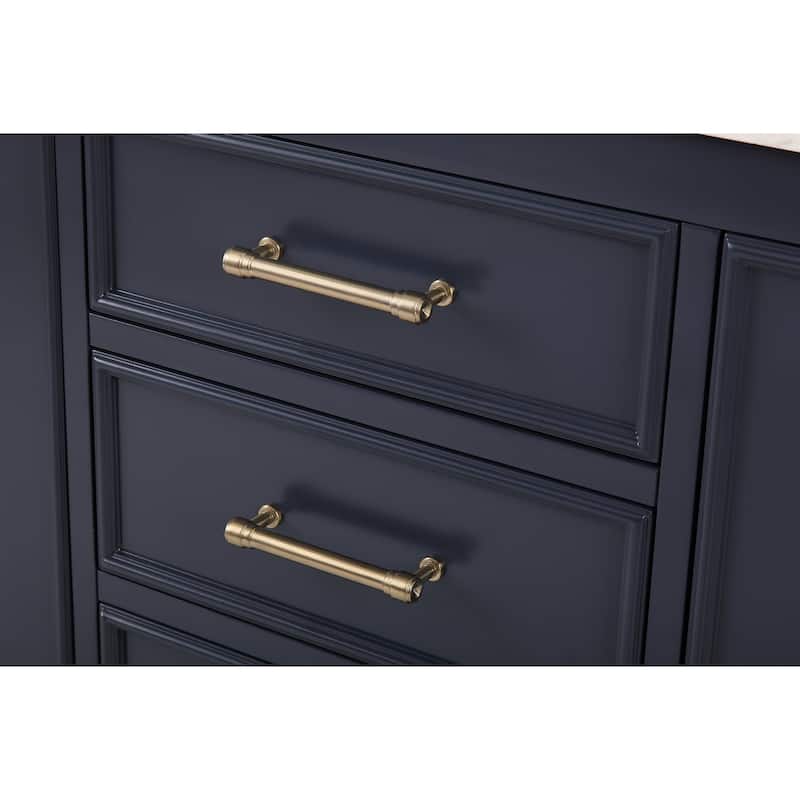 60" Tennant Brand Felton Navy Blue Finish Double Sink Bathroom Vanity