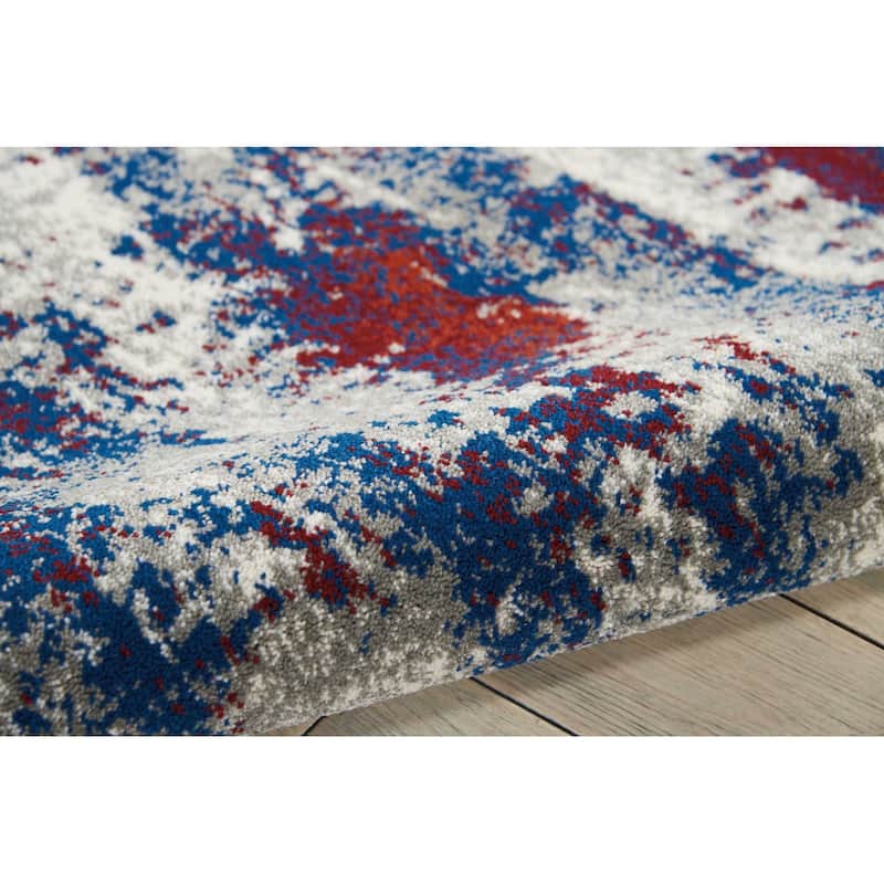 Heyu Power Loomed Abstract Modern Non Skid Stain Resistant Area Rug By HomeRoots - 153' X '111' X '0.5