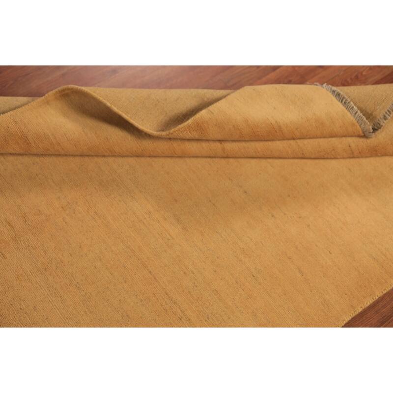 Yellow Gabbeh Oriental Area Rug Hand-Knotted Wool Carpet - 3'11" x 8'0"