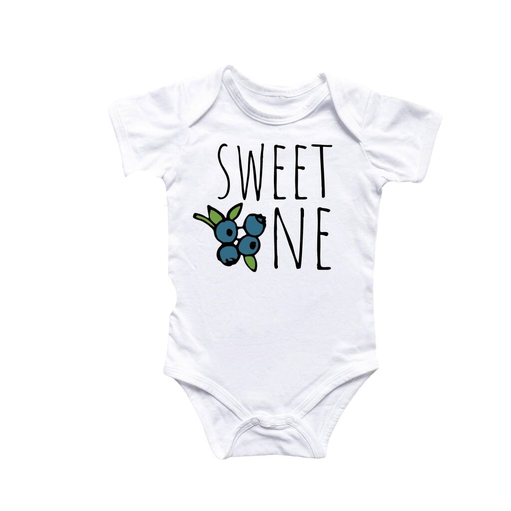 Blueberry Fruit Sweet One - Baby Boy Girl Clothes Infant Bodysuit Funny Cute Newborn