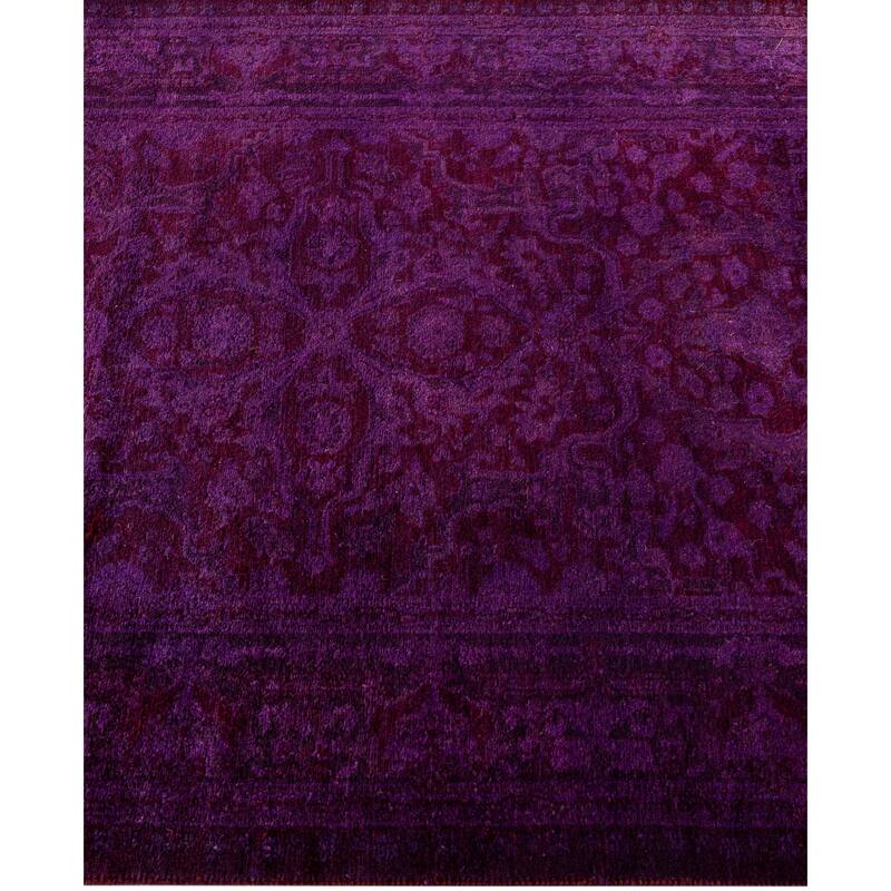 Overdyed One-of-a-Kind Hand-Knotted Area Rug - Purple - 2' 7" x 11' 4"