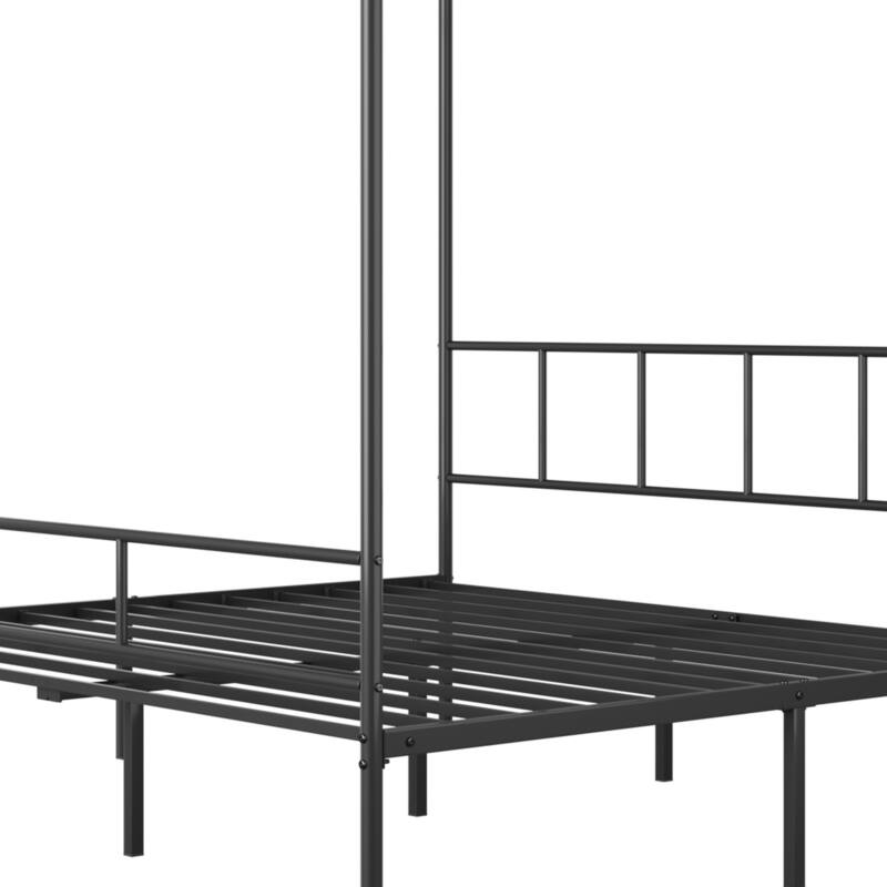 King Bed Frame Metal Canopy Four Poster Bed Frame