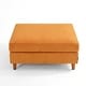 preview thumbnail 51 of 51, Modern Square Corduroy Upholstered Ottoman With Wood Leg