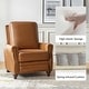 preview thumbnail 3 of 57, Cigar Mid-century Modern Genuine Leather Recliner with Solid Wood Legs and Nailhead Trim Set of 2 by HULALA HOME