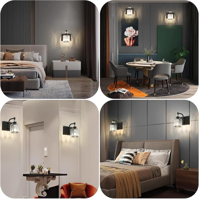 1 light vanity light black mirror light metal,glass wall lights